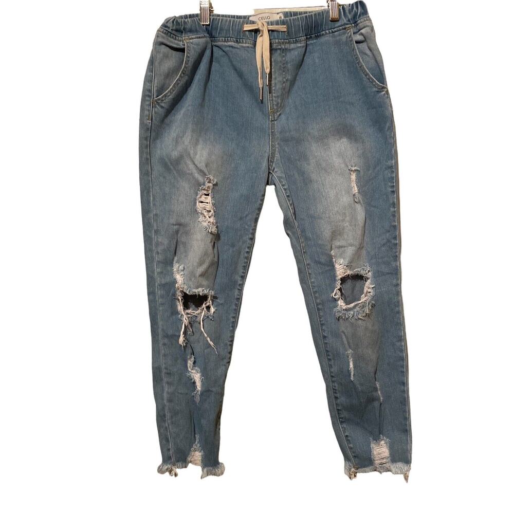 Cello Womens Jeans‎ Waist Size 29 Medium Distressed Frayed Hem Cropped Ankle